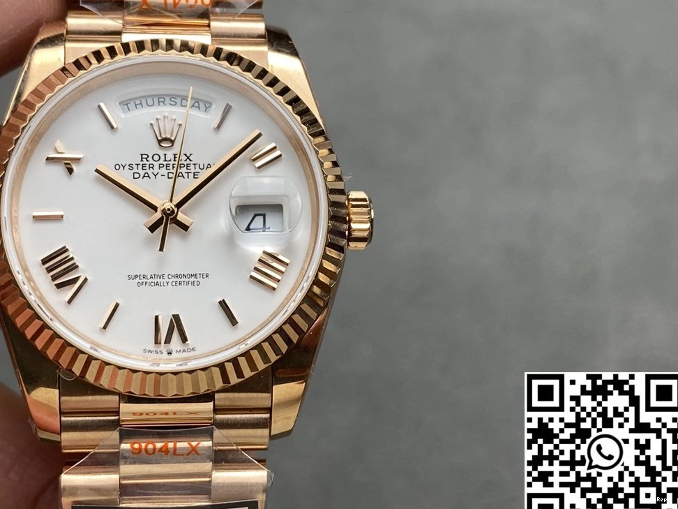 36mm Rolex v5 White Gold Date Rose QF M128235 Day Dial Steel Factory Tungsten 0715